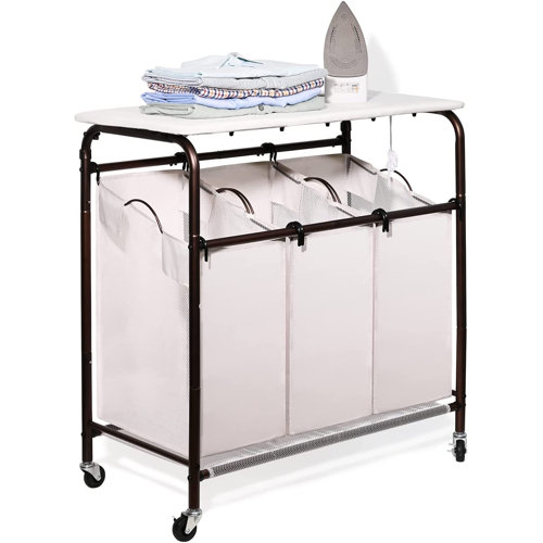 Rebrilliant Laundry Sorter Cart With Ironing Board Wayfair